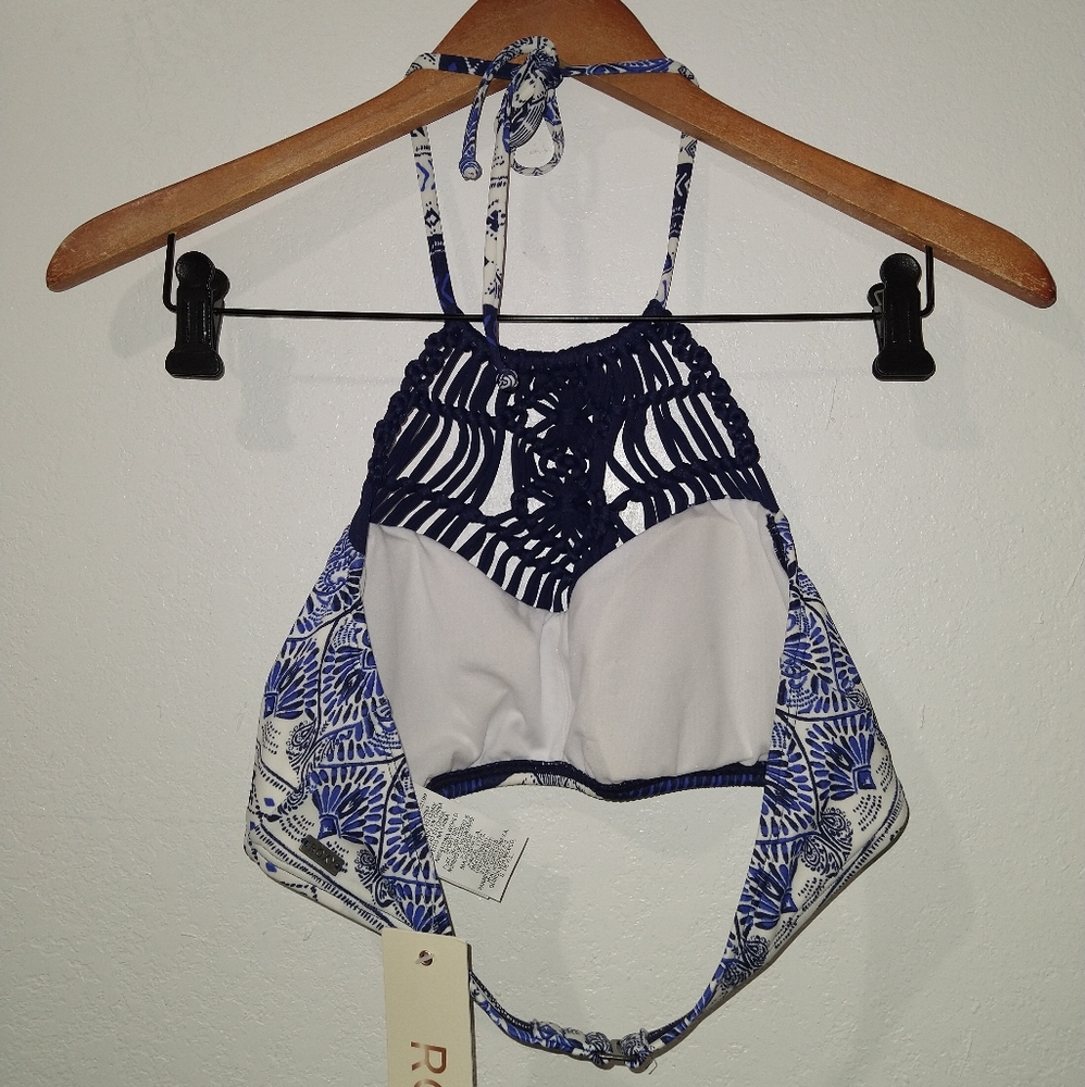 NWT ROXY Soul Paisley Cropped Crotchet Swim Top - Picture 7 of 7